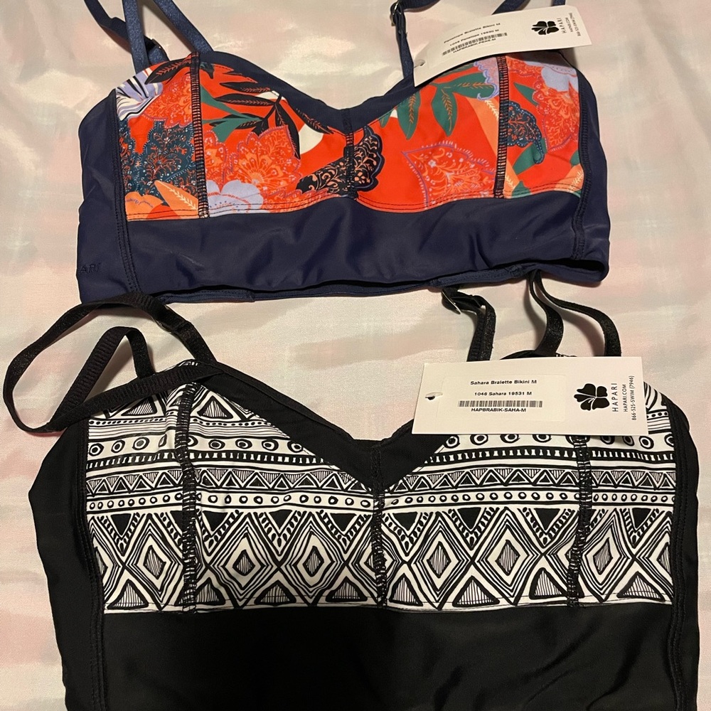 Hapari swim bralettes. Size medium.